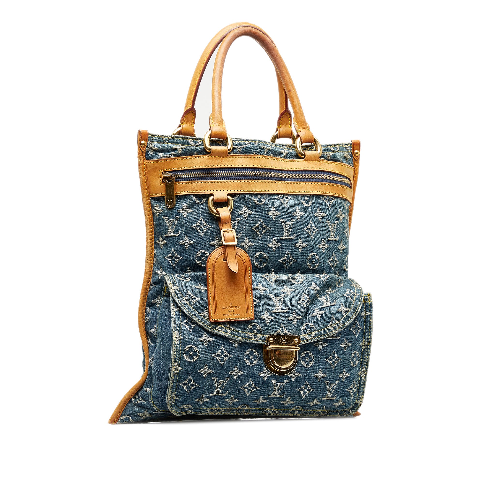 Louis Vuitton - Authenticated Speedy Handbag - Denim - Jeans Blue for Women, Very Good Condition