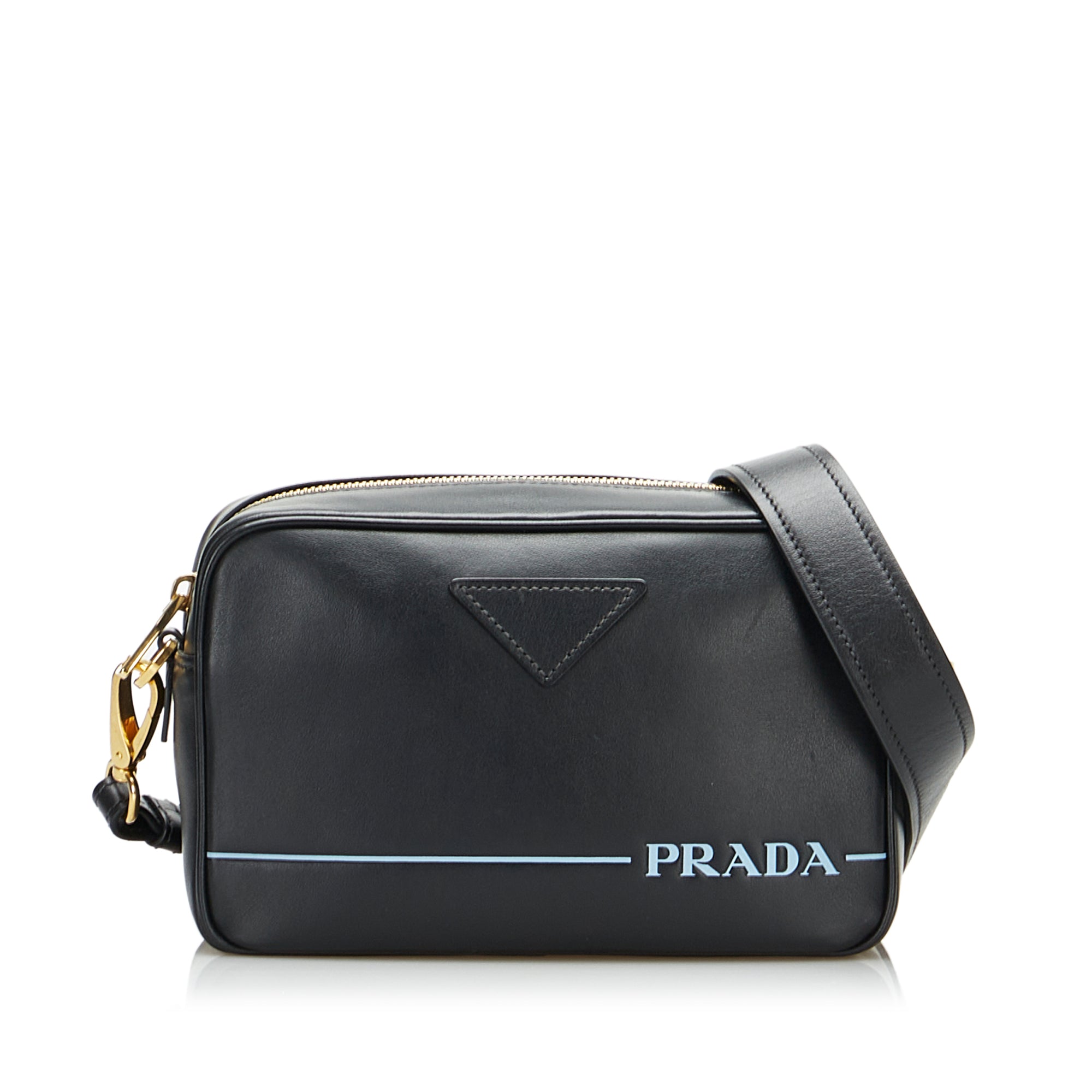 Black Prada City Calf Mirage Camera Bag | Designer Revival