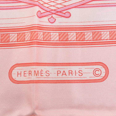 Pink Hermes Jeux De Paille Silk Scarf Scarves - Designer Revival