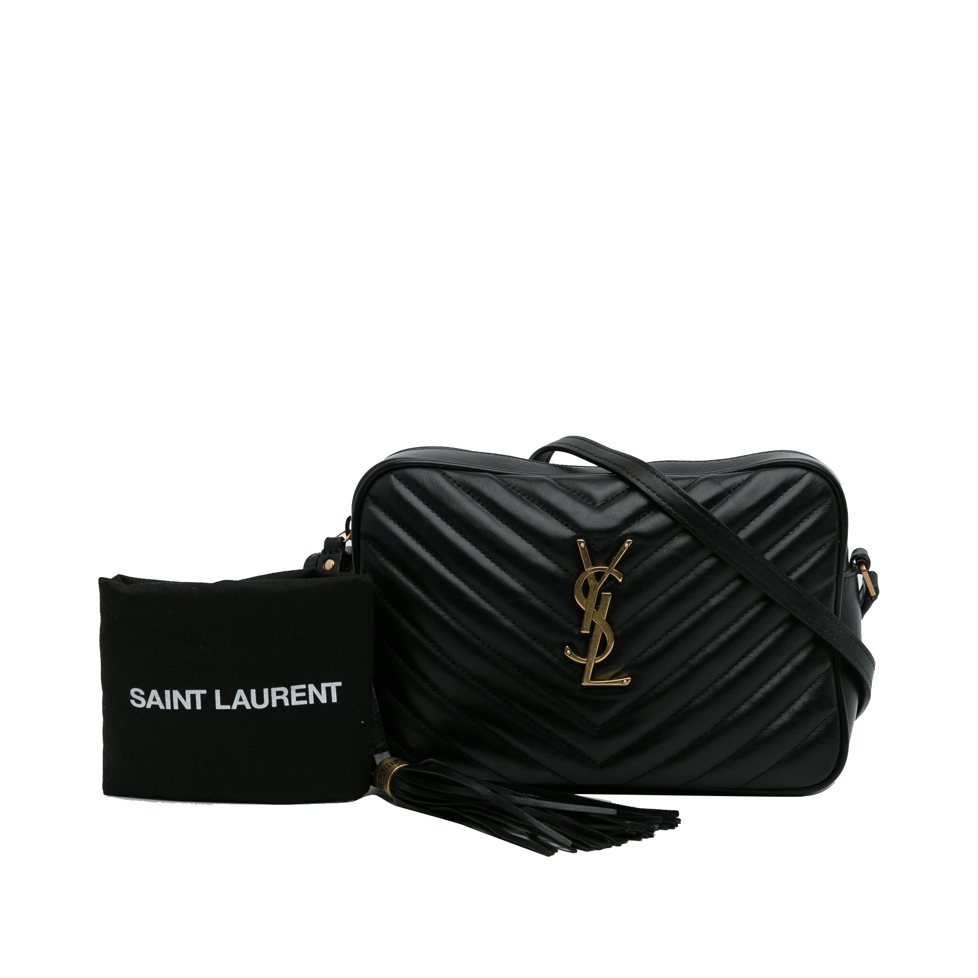Black Saint Laurent Medium Monogram Matelasse Lou Camera Bag