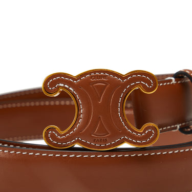 Brown Celine Triomphe Leather Waist Belt