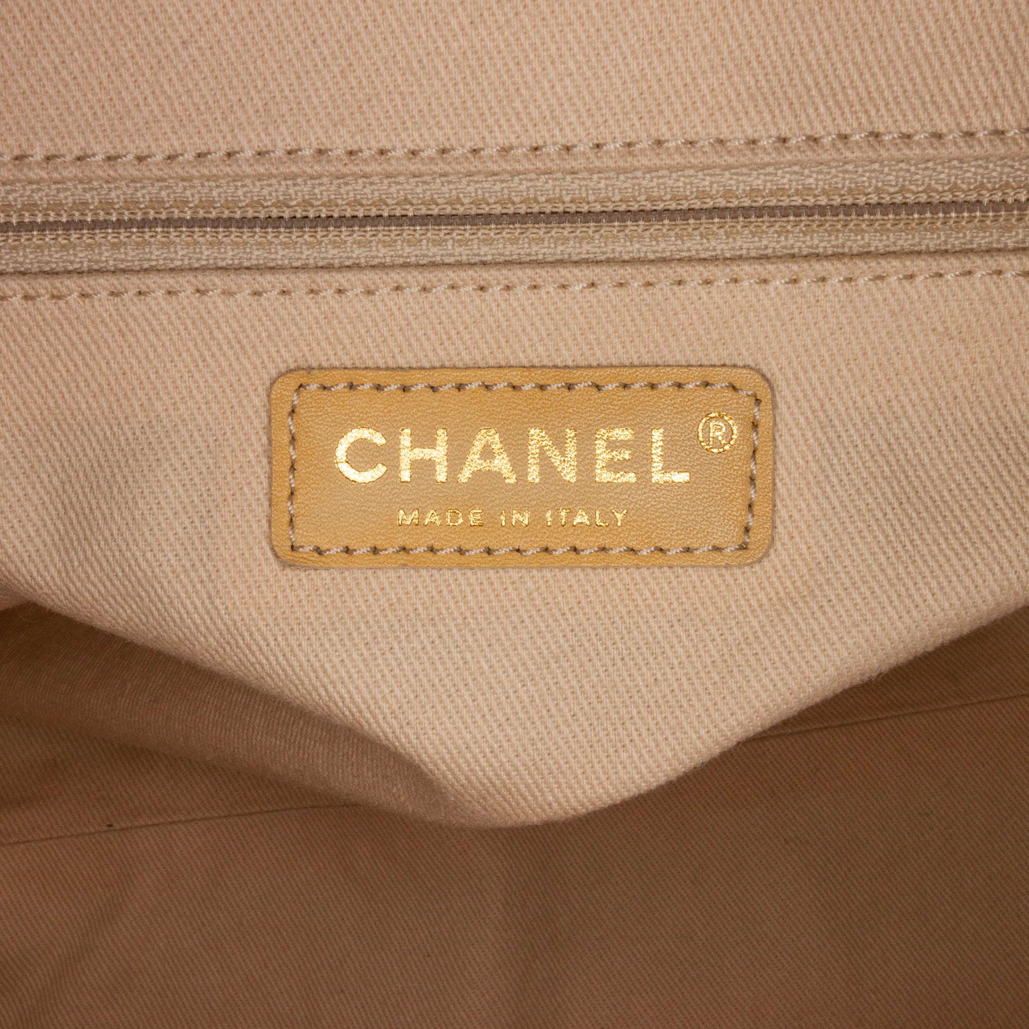 Beige Chanel Reissue Caviar Chain Tote Bag