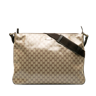 Brown Gucci GG Crystal Crossbody Bag - Designer Revival