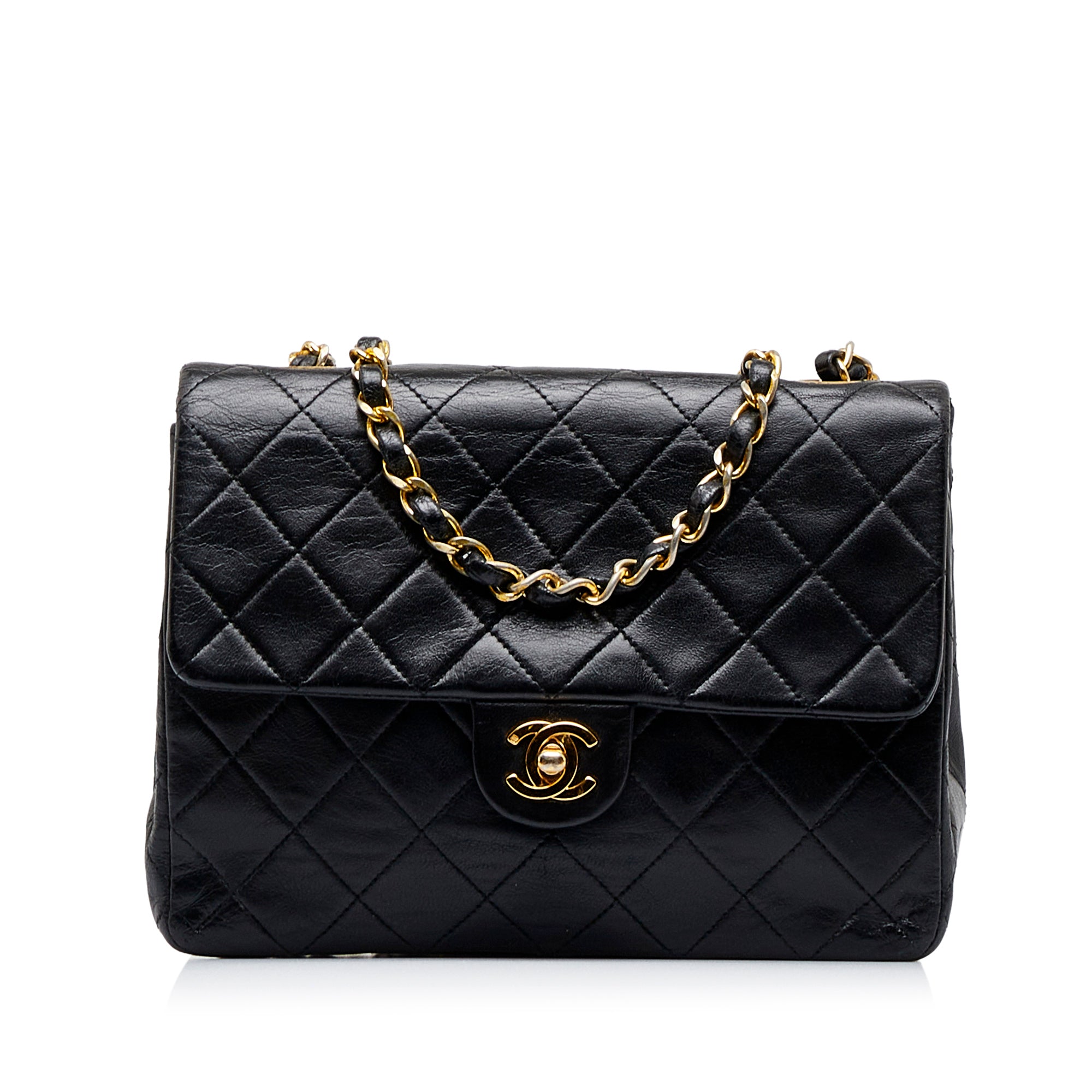 2015 Chanel Black Quilted Lambskin Mini Reissue Diana Classic