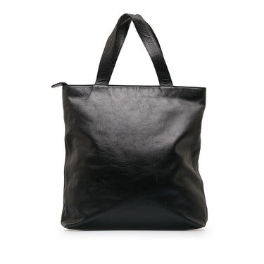 Black Chanel CC Lambskin Leather Tote - Designer Revival