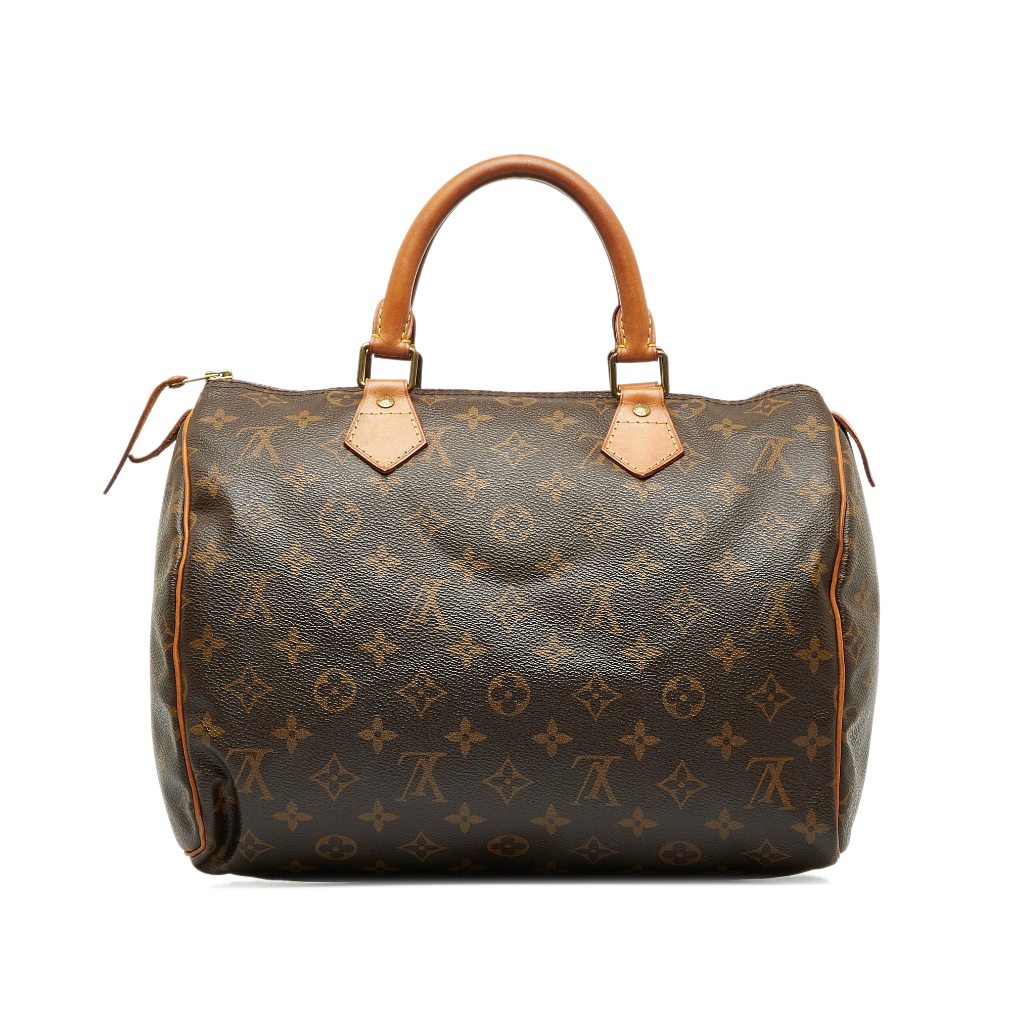 Women Pre-Owned Authenticated Louis Vuitton Monogram Speedy 30 Canvas Brown  Boston Bag Top HandleBag 