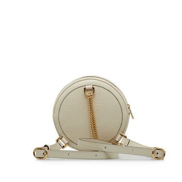White Gucci Mini Ophidia Round Backpack - Designer Revival