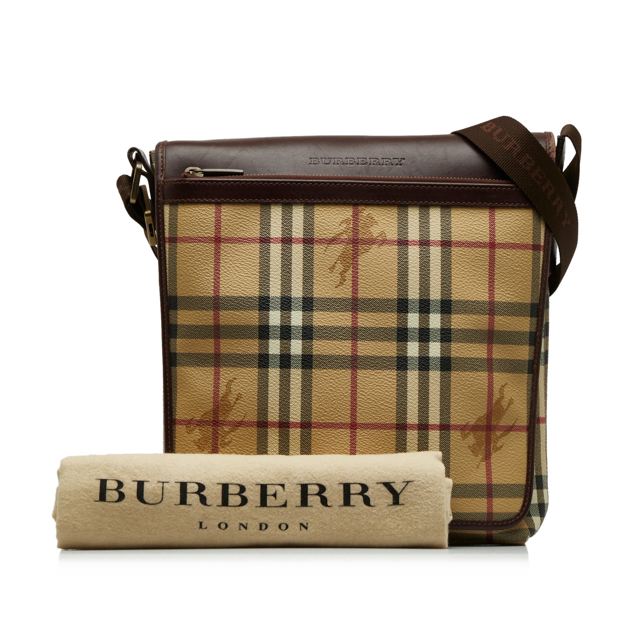 Brown Burberry Haymarket Check Crossbody – Designer Revival