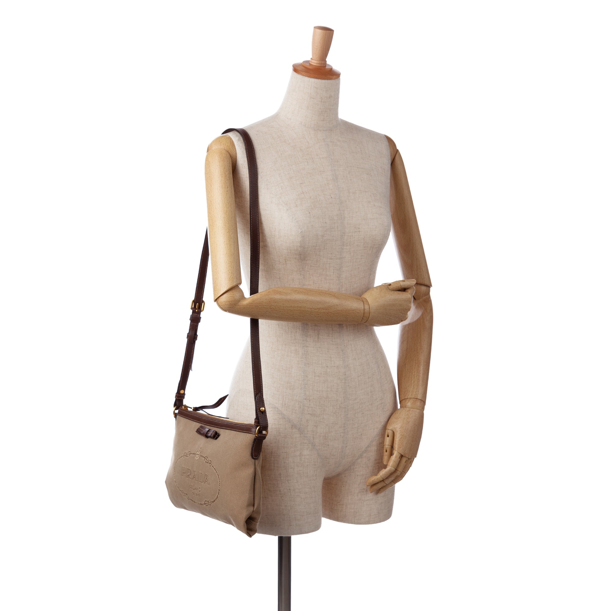 Brown Prada Canapa Logo Crossbody Bag – Designer Revival