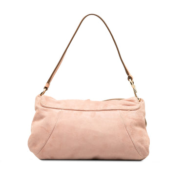 Pink Saint Laurent Suede Nadja Rose Flap Bag - Designer Revival