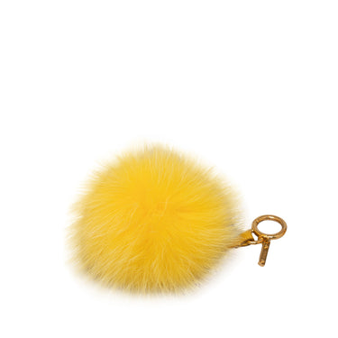 Yellow Fendi Fur Pom-Pom Bag Charm - Designer Revival