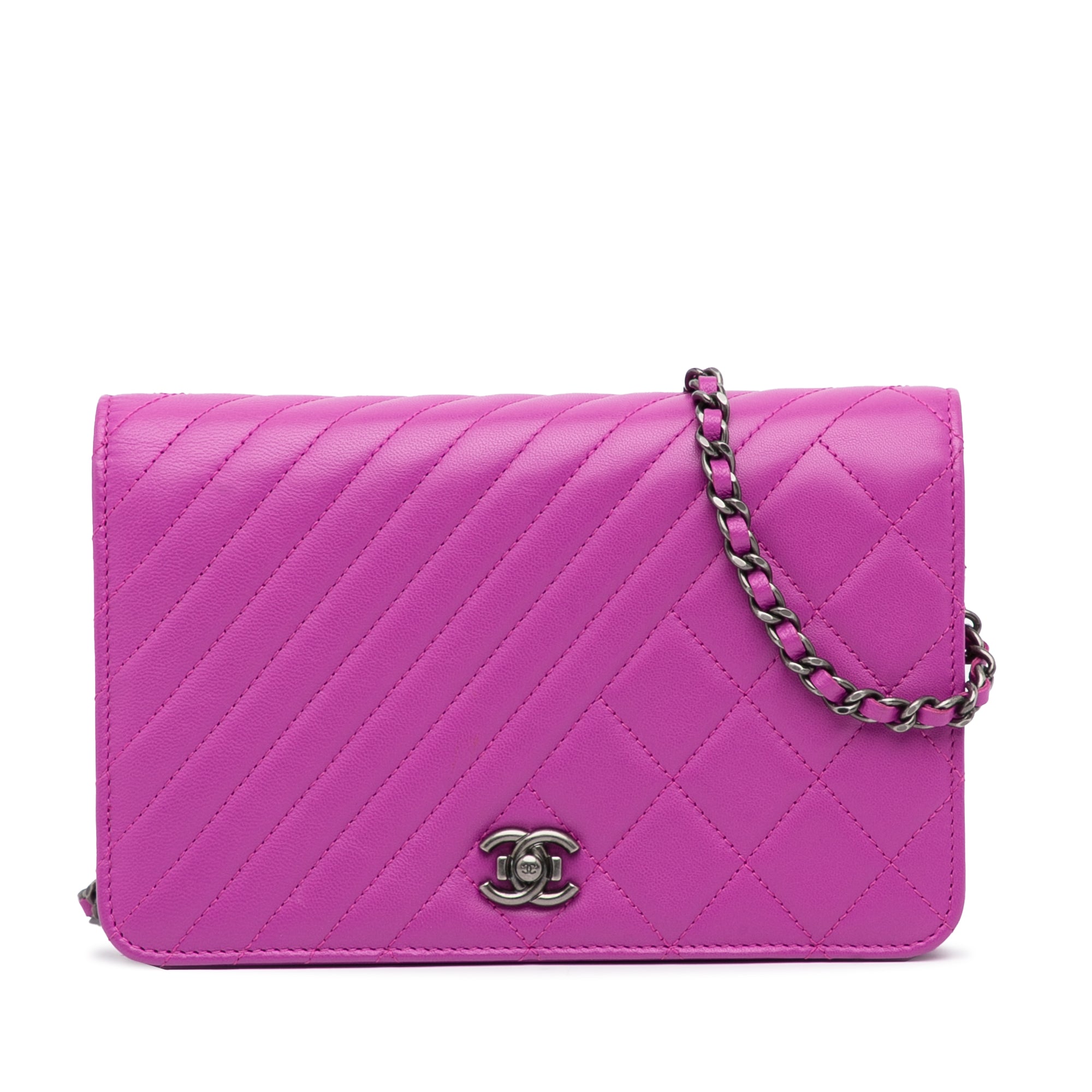 Purple Chanel CC Wallet On Chain Crossbody Bag – Designer Revival