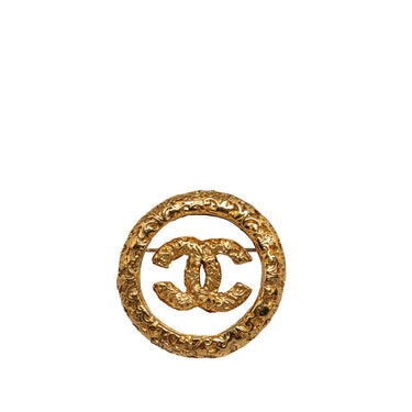 Gold Chanel CC Brooch - Designer Revival