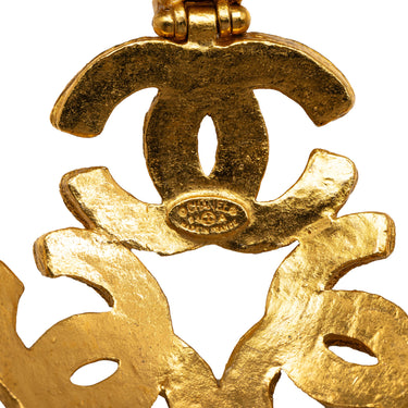 Gold Chanel Triple CC Pendant Necklace - Designer Revival