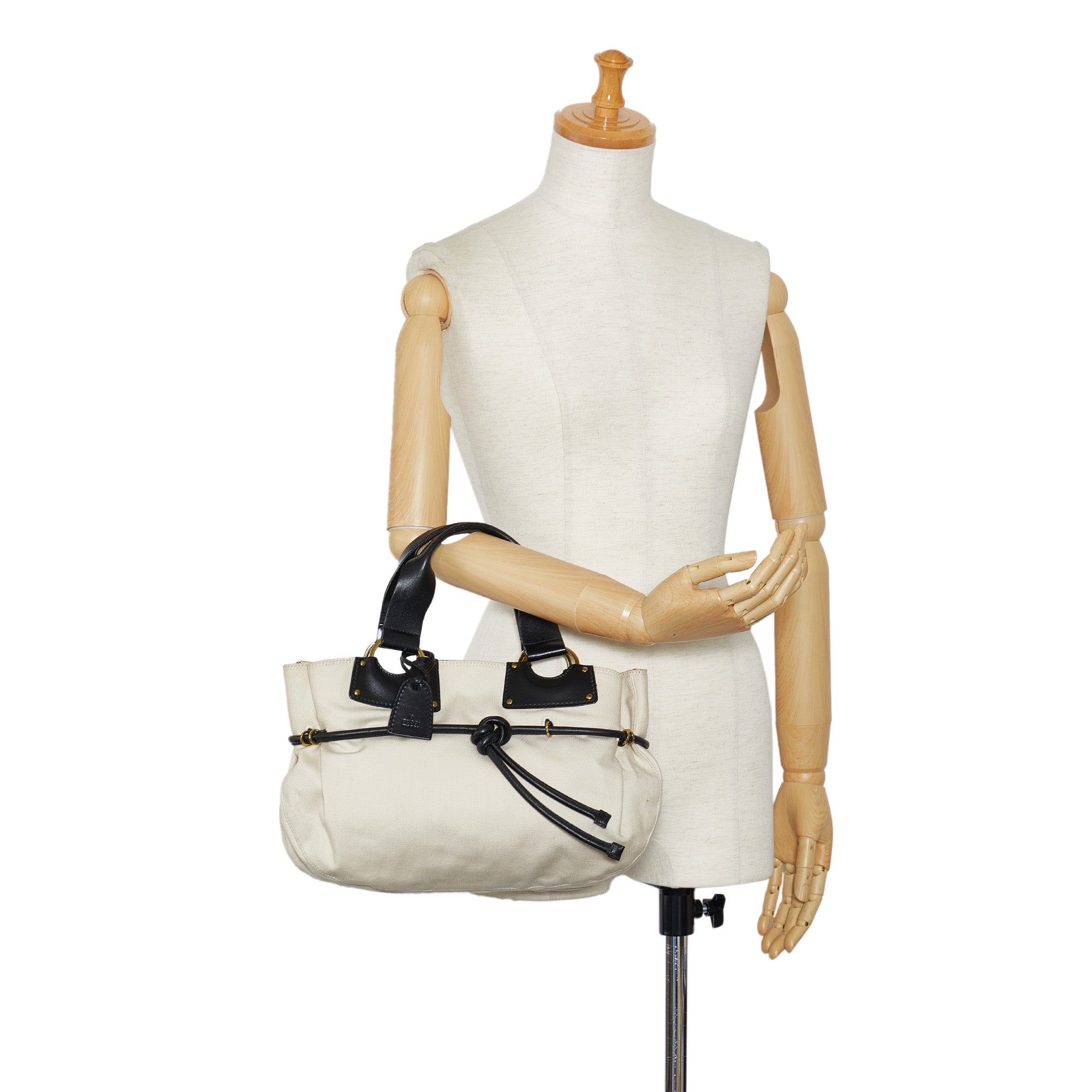 White Gucci Canvas Handbag - Designer Revival