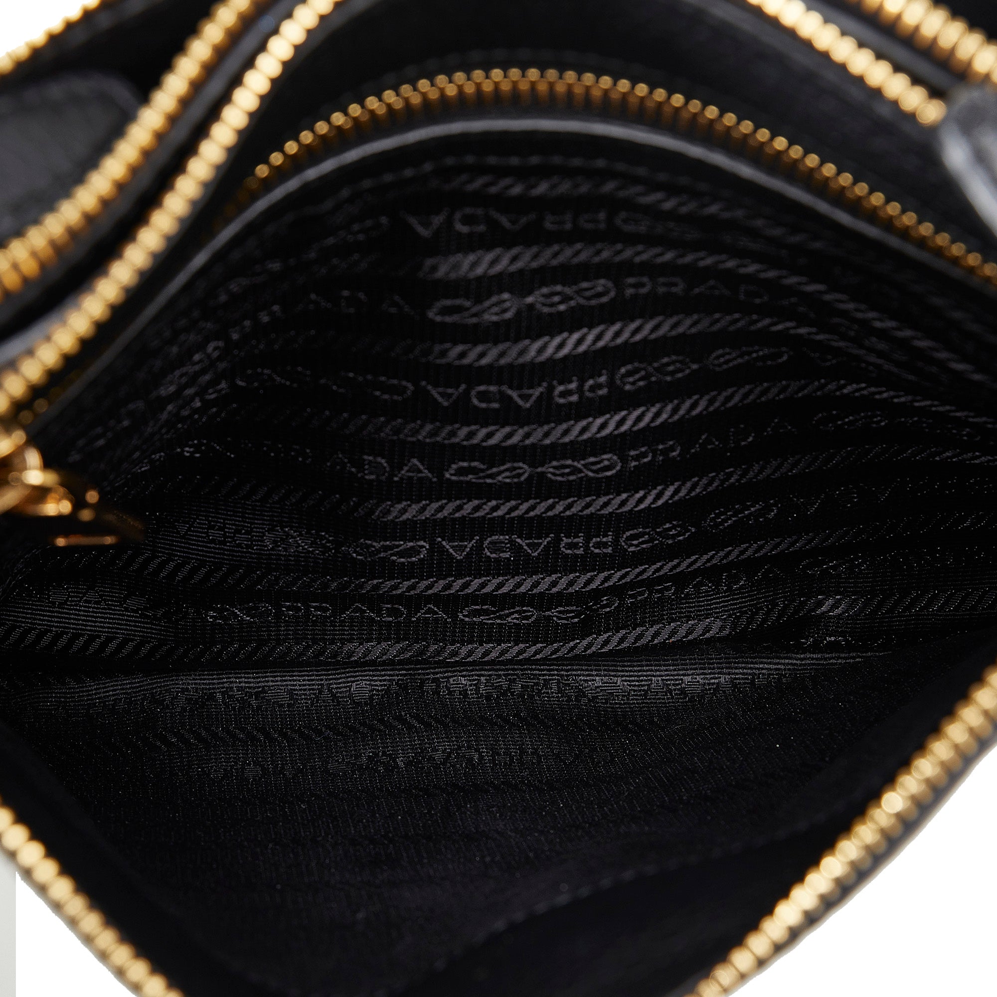Black Prada Vitello Phenix Double Zip Crossbody – Designer Revival