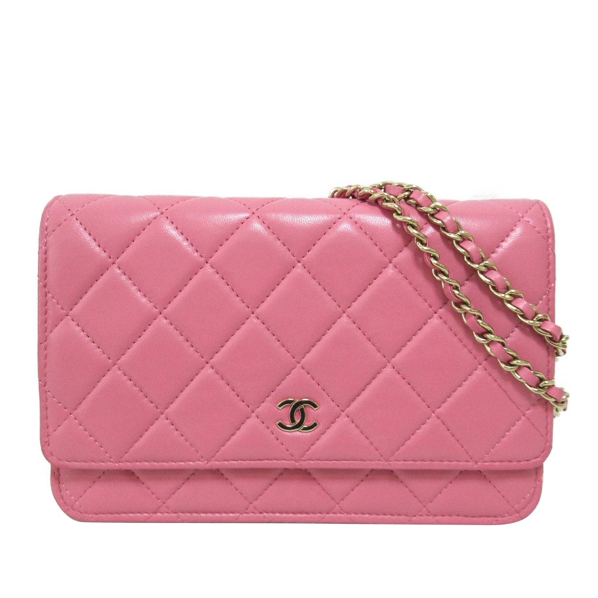 CHANEL Lambskin Quilted Chanel 19 Wallet On Chain WOC Light Purple 830386