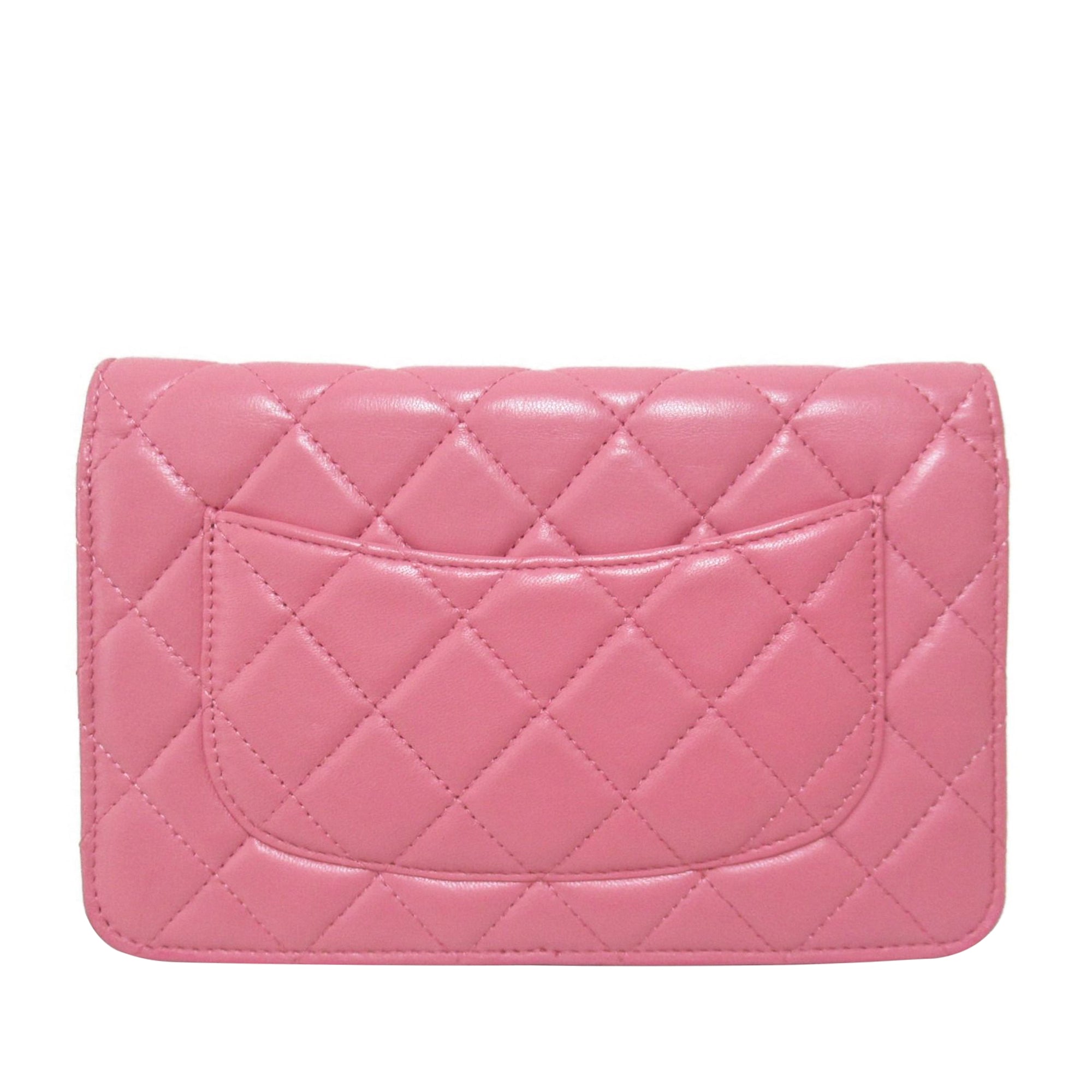 Pink Chanel CC Wallet On Chain Crossbody Bag