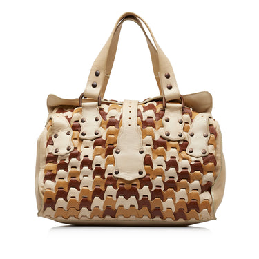Beige Mulberry Leather Roxanne Tote Bag - Designer Revival