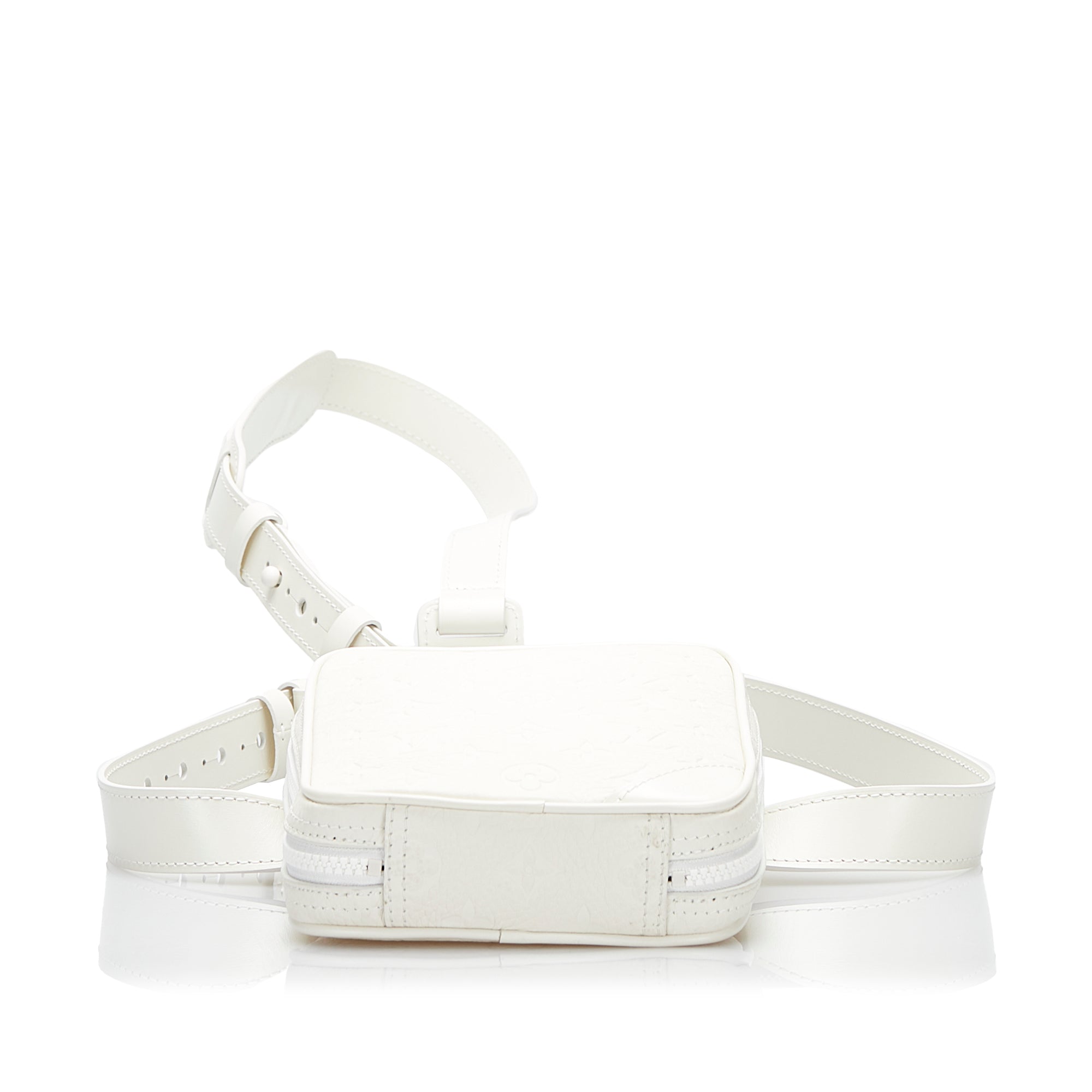 White Louis Vuitton Monogram Taurillon Utility Side Crossbody Bag