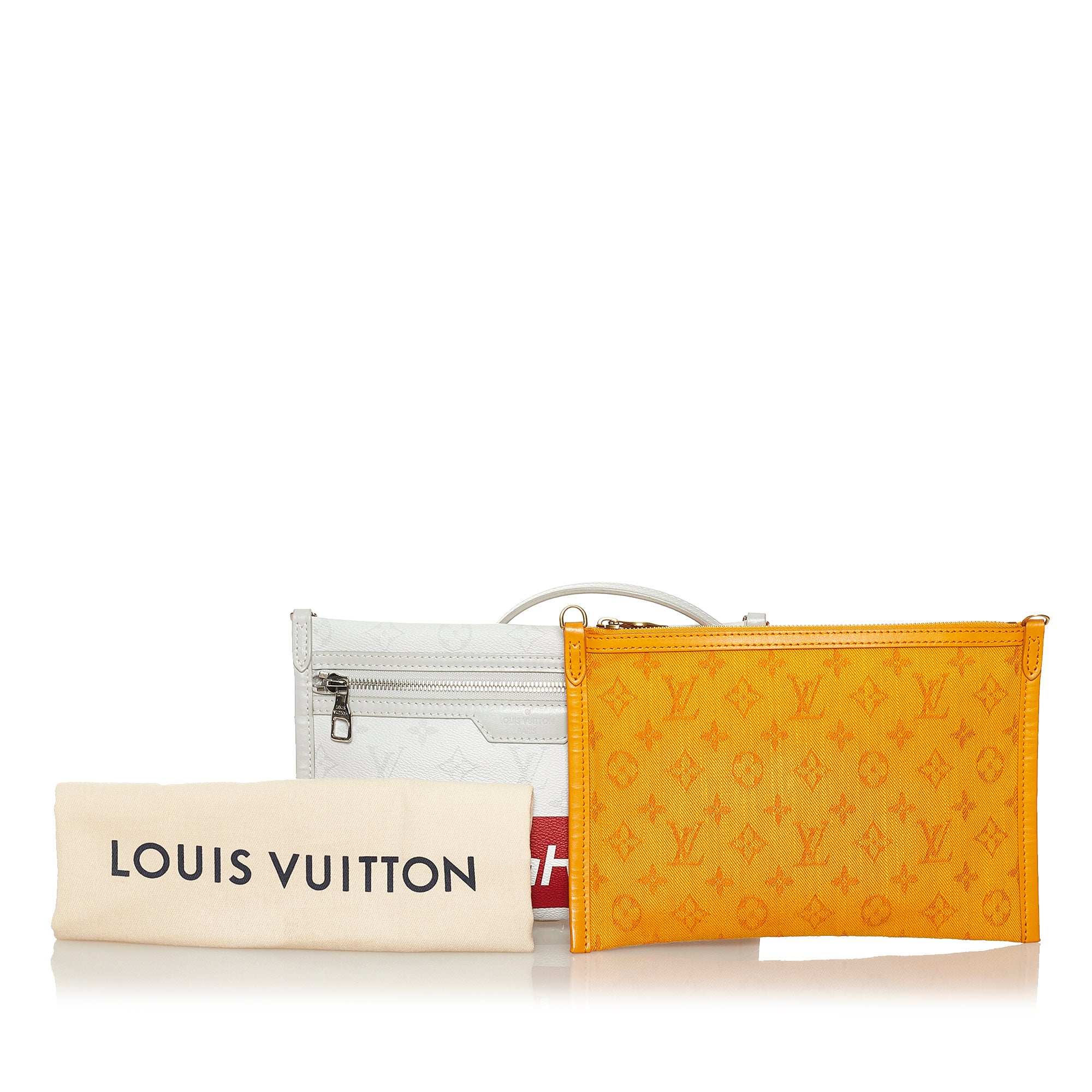 Louis Vuitton Double Flat Messenger Bag Limited Edition Logo Story Monogram  at 1stDibs