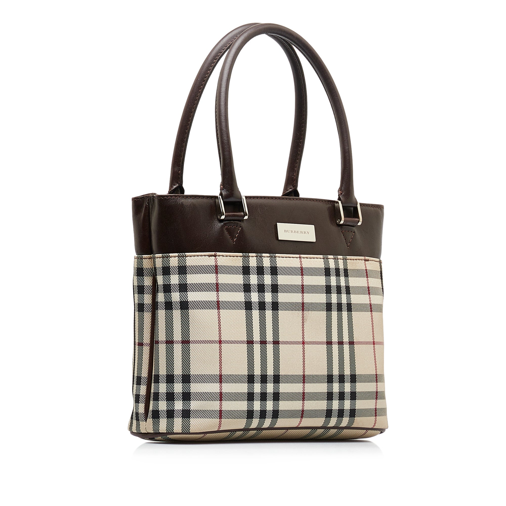 Burberry, Bags, Burberry Checked Tote Black And White