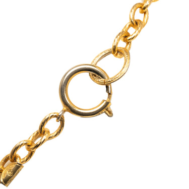 Gold Chanel CC Tie Charm Necklace - Designer Revival