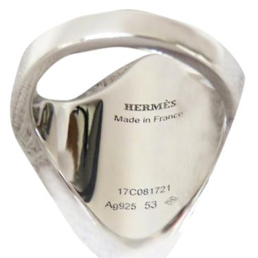 Silver Hermes D'Ancre Cocktail Ring