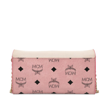 Pink MCM Visetos Millie Flap Leather Crossbody Bag - Designer Revival