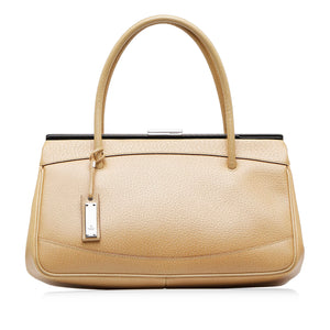Brown Gucci Leather Frame Handbag
