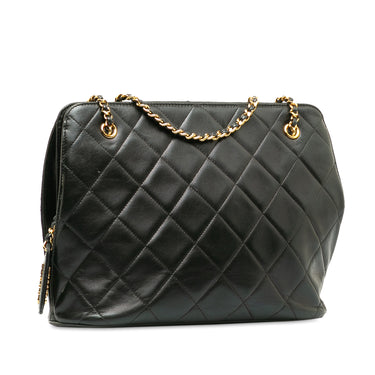Black Chanel Matelasse Lambskin Leather Shoulder Bag - Designer Revival