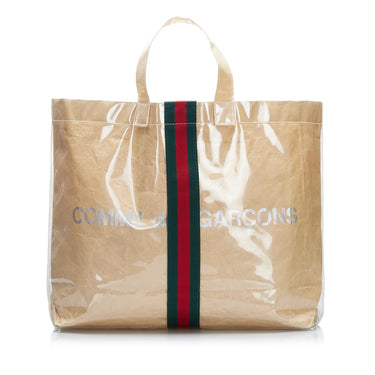 Tan Gucci Gucci x COMME des GARCONS Shopper Tote - Designer Revival