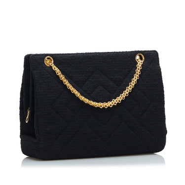 Black Chanel Classic Tweed Shoulder Bag - Designer Revival