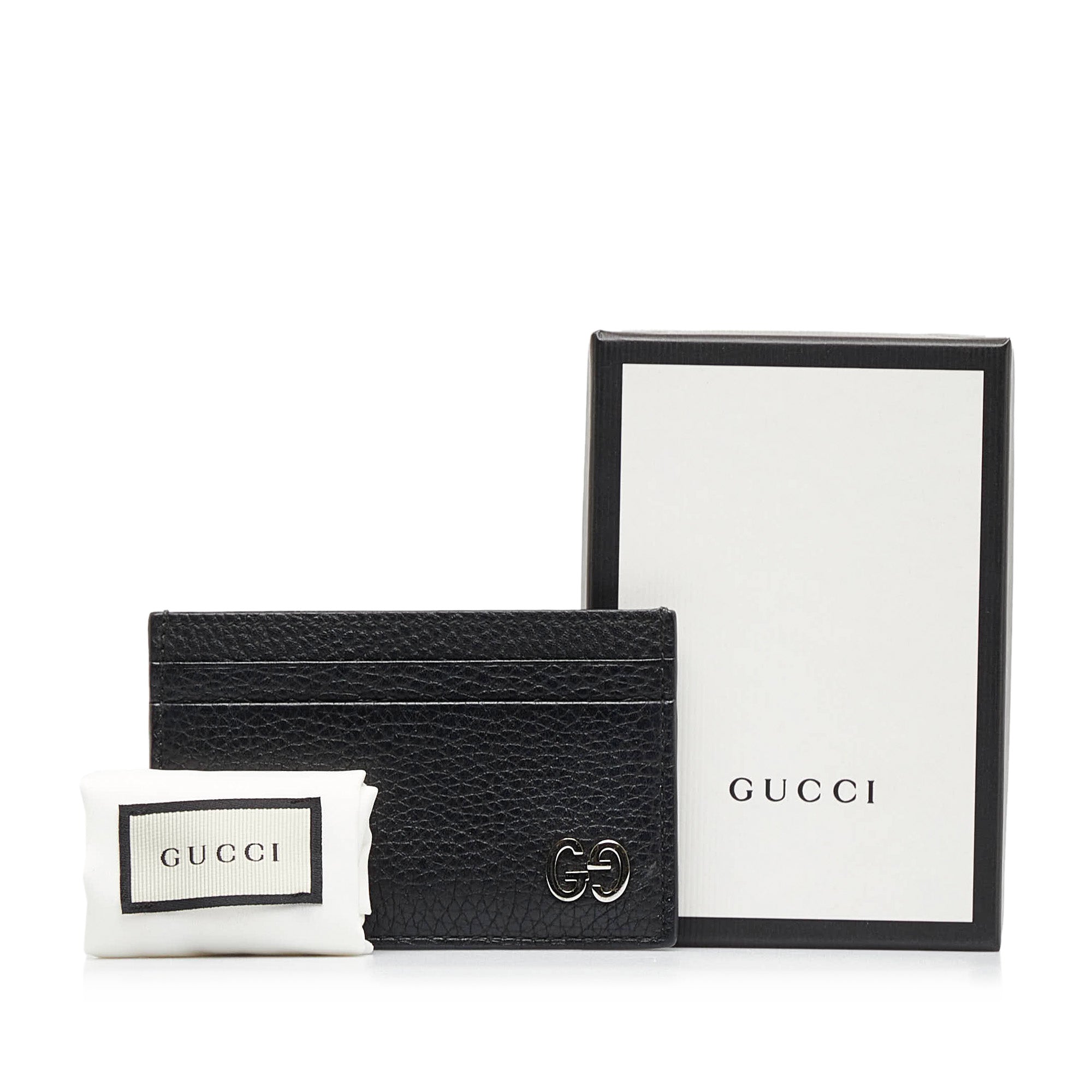 Black Gucci GG Leather Card Holder – Designer Revival