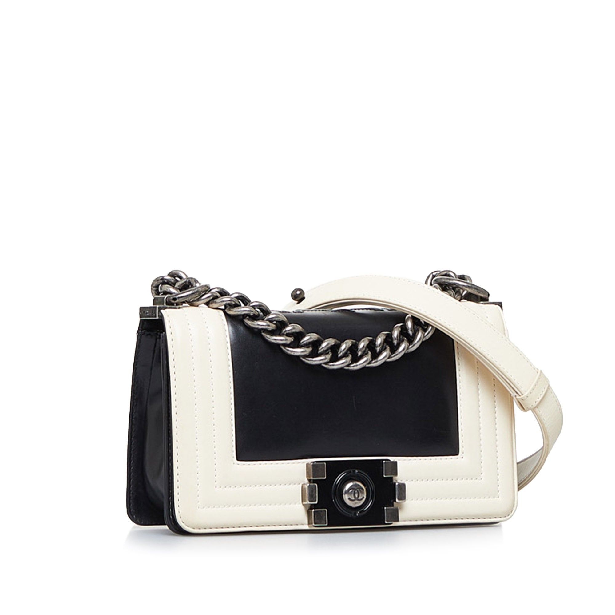 Black Chanel Small Bicolor Boy Crossbody Bag – Designer Revival