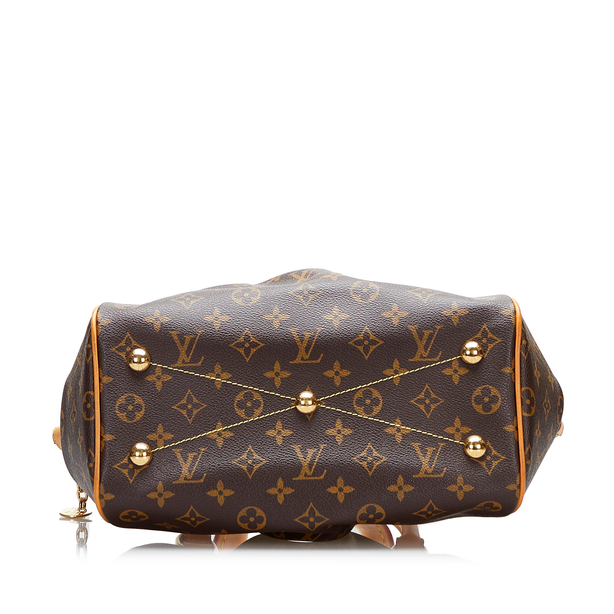 Louis Vuitton Tivoli Top Zip Satchel Handbag Monogram Canvas PM Brown 