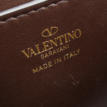 Brown Valentino Raffia One Stud Bag with Chain - Designer Revival
