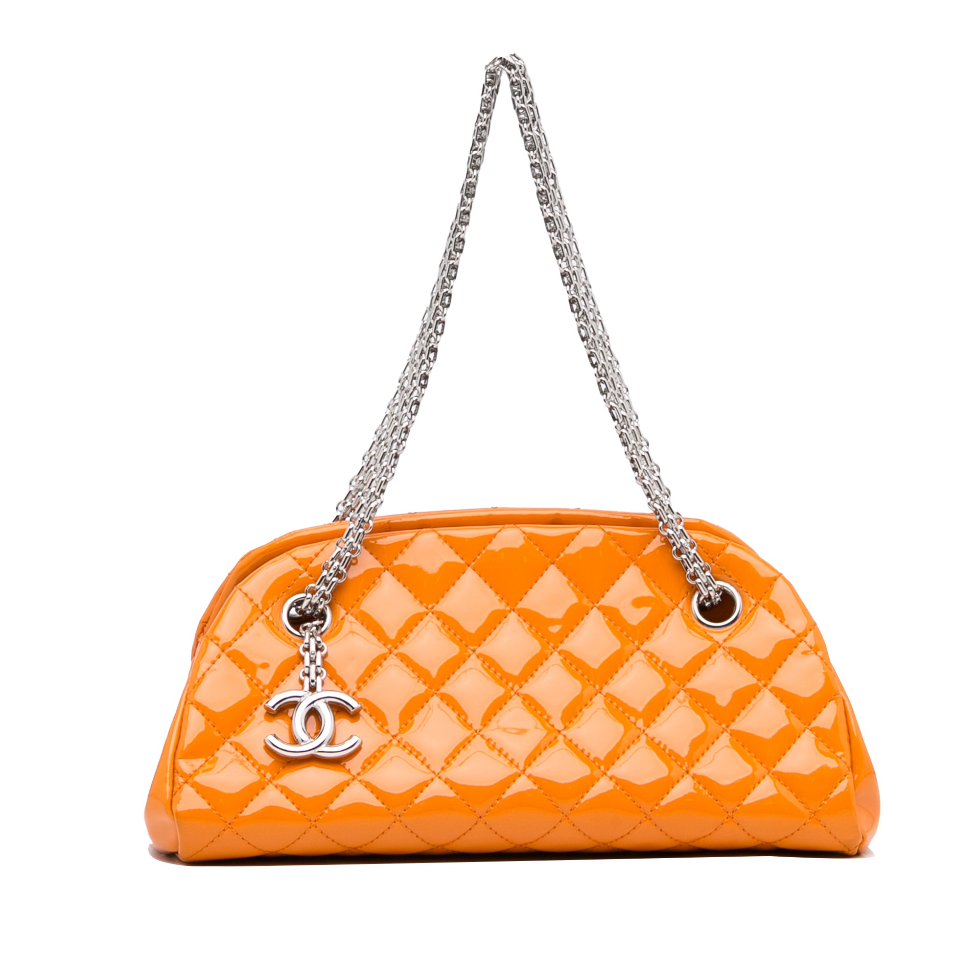 Orange Chanel Small Patent Just Mademoiselle Shoulder Bag – Designer Revival