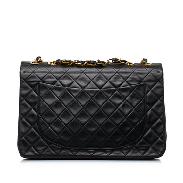 Black Chanel Maxi Classic Lambskin Double Flap Shoulder Bag - Designer Revival
