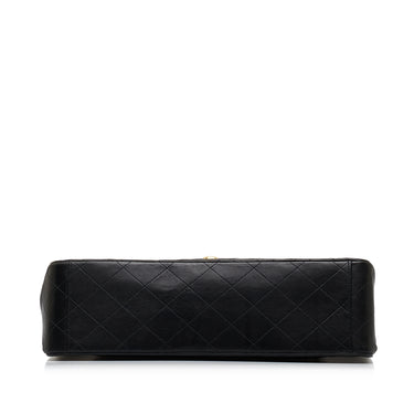 Black Chanel Maxi Classic Lambskin Double Flap Shoulder Bag - Designer Revival
