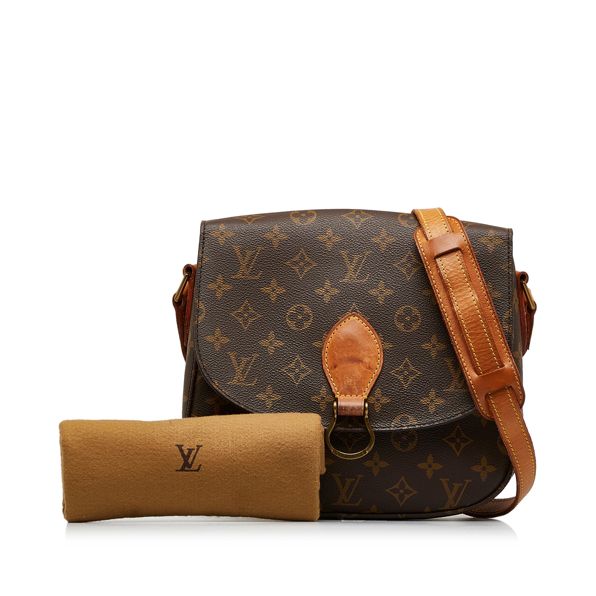 Louis Vuitton Monogram Saint Cloud GM Crossbody Flap Bag Leather