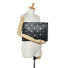 Black Gucci Bee Star Envelope Portfolio Clutch Bag
