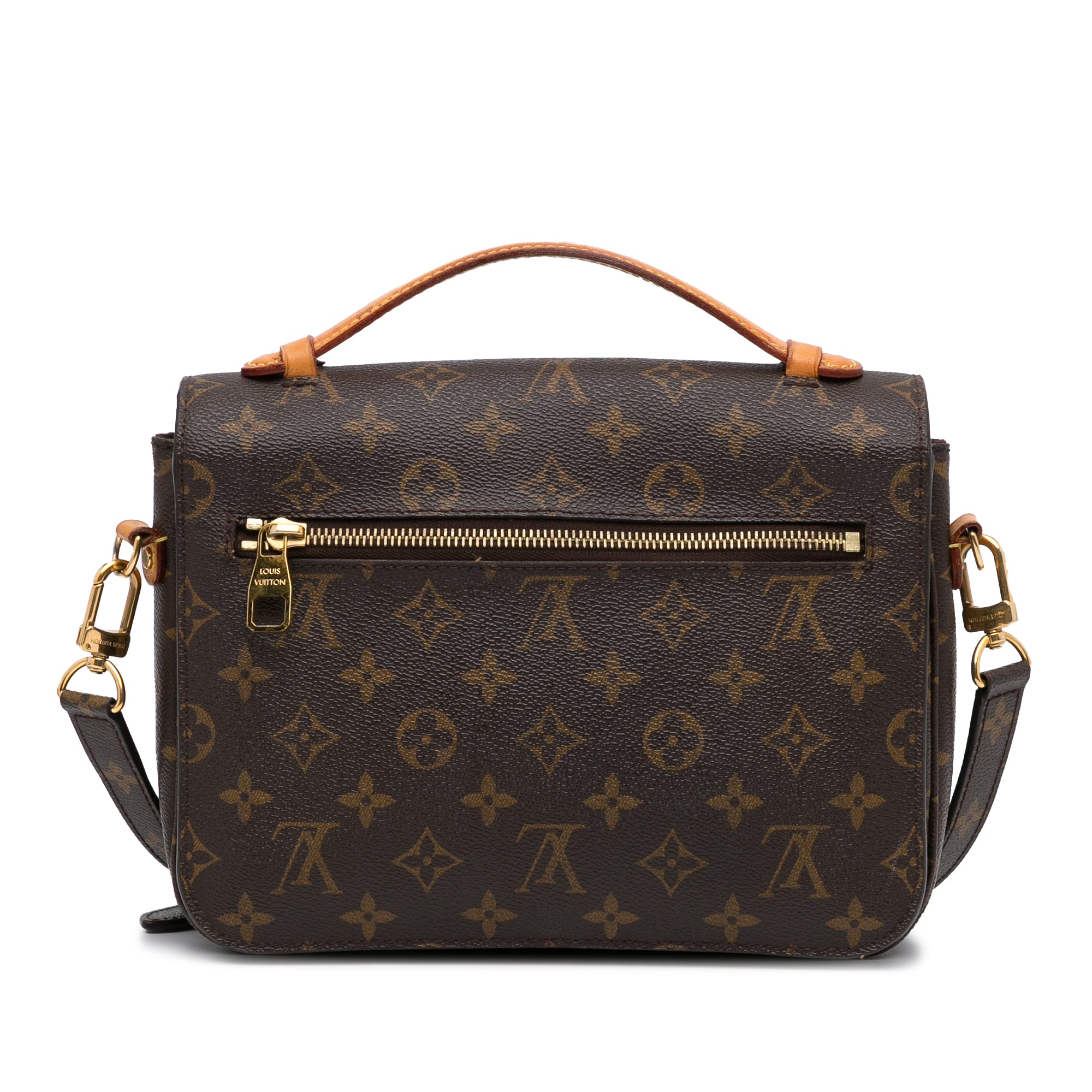 Louis+Vuitton+Pochette+Metis+Shoulder+Bag+Brown+Leather+Monogram+