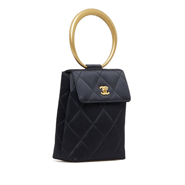 Black Chanel CC Matelasse Bracelet Handbag - Designer Revival