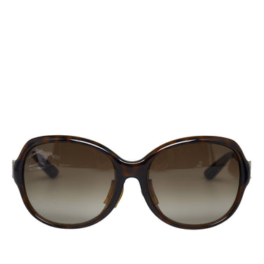 Brown Gucci Round Tinted Sunglasses - Designer Revival