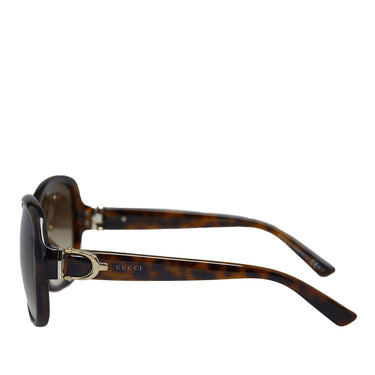 Brown Gucci Round Tinted Sunglasses - Designer Revival