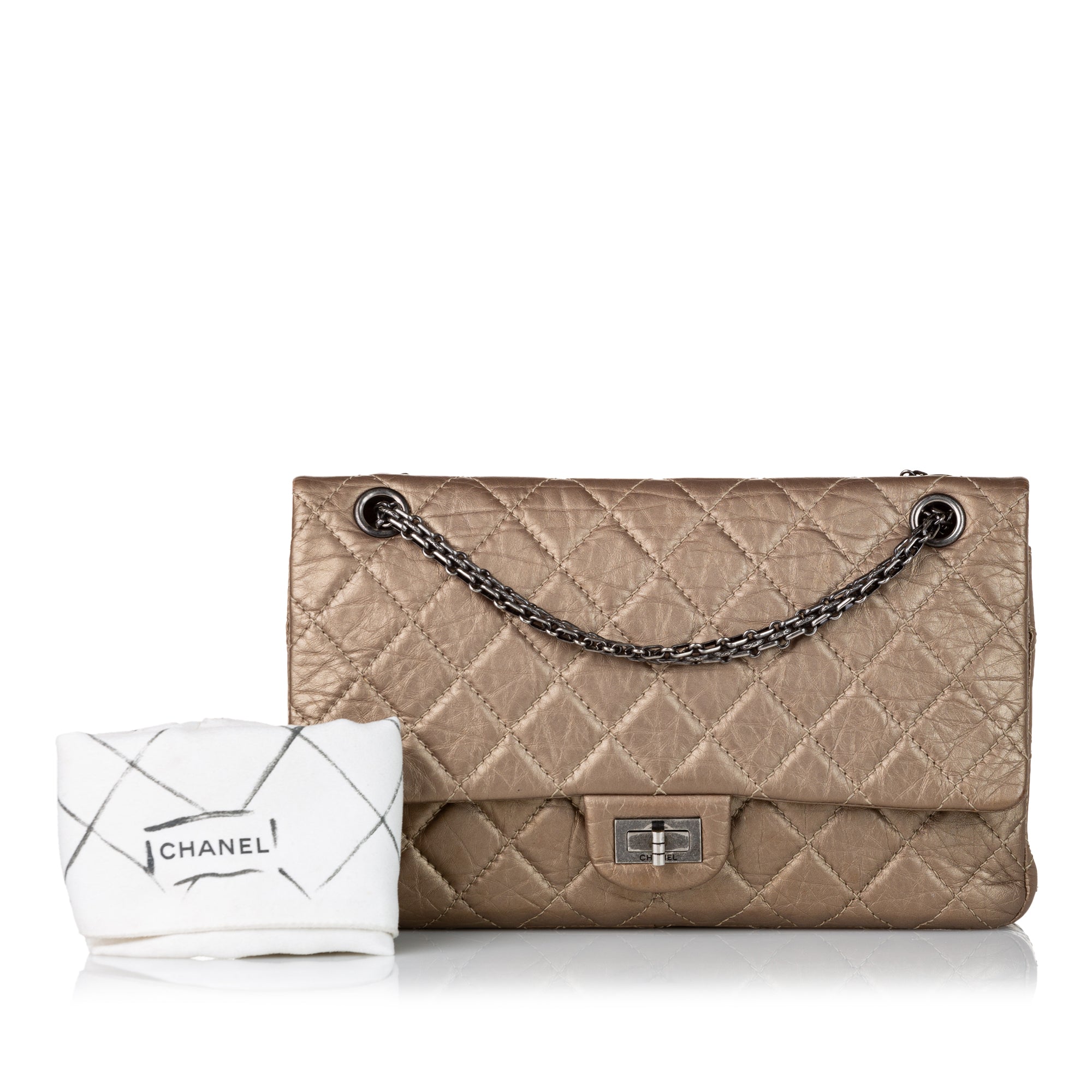 Chanel 2.55 Beige Caviar Mini Classic Flap Bag at Jill's Consignment