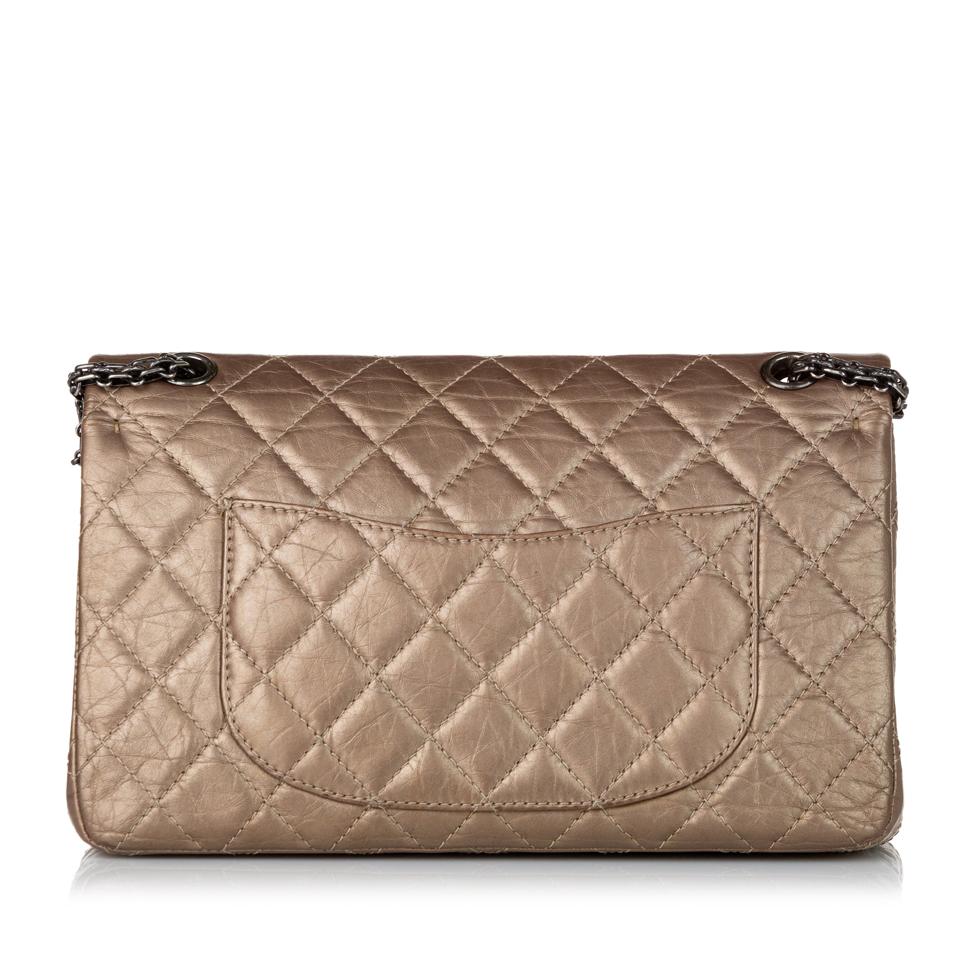Chanel Lax Accordion Beige Lambskin Bag Preowned