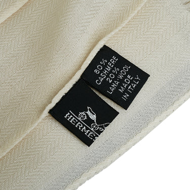 White Hermes Cashmere Scarf Scarves