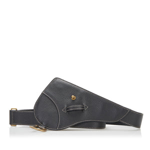 Black Dior Leather Saddle Belt